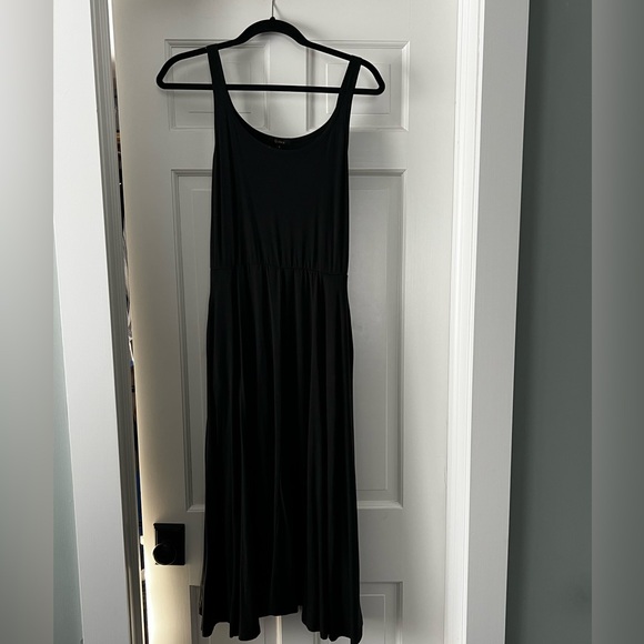 Quince Tencel Fit & Flare Black Maxi Dress | S - Picture 2 of 5